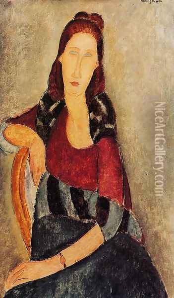 Portrait of Jeanne Hebuterne III Oil Painting - Amedeo Modigliani