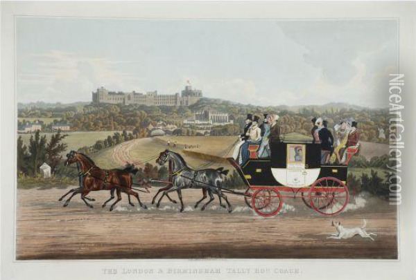 The London And Birminghamtally Ho Oil Painting - Charles, Hunt Jnr.