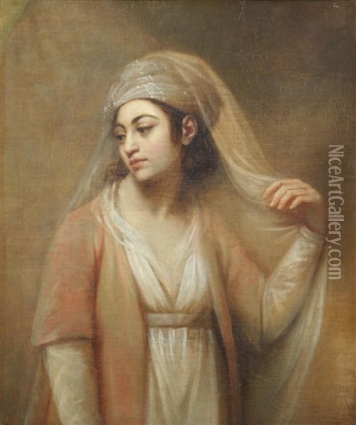 Portrait Of A Lady With A Veil Oil Painting - Thomas Hickey