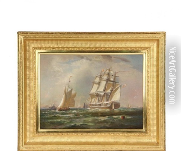 Whaler In Clark's Cove Oil Painting - Lemuel D. Eldred