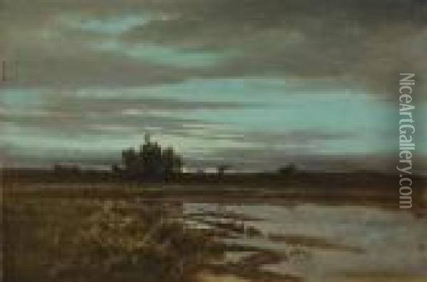Marsh At Dusk Oil Painting - Arthur Vidal Diehl