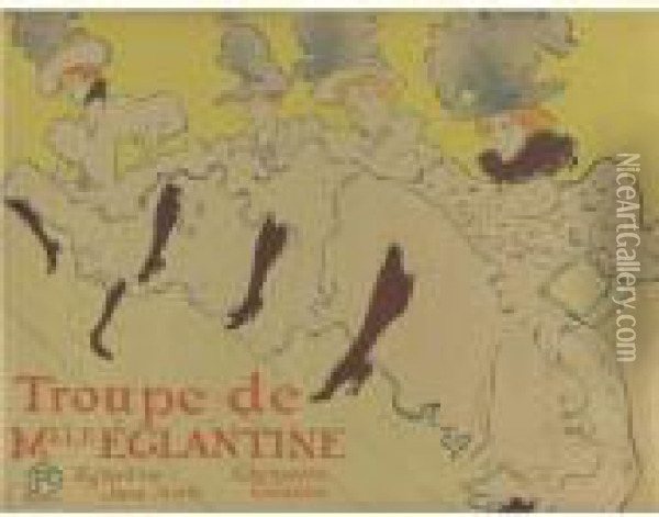 La Troupe De Mademoiselle Eglantine (d. 361; A. 198; W. P21; Adr. 162) Oil Painting - Henri De Toulouse-Lautrec