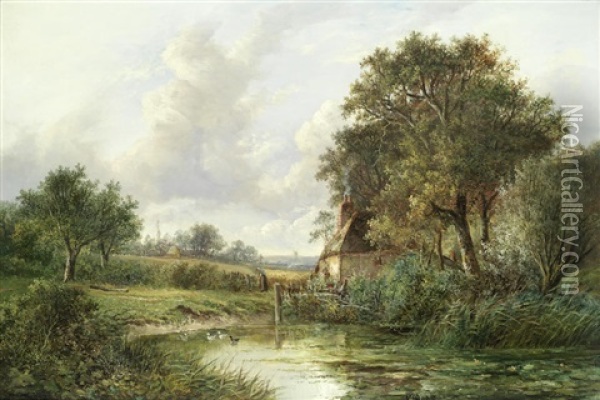View Near Leamington Oil Painting - Joseph Thors