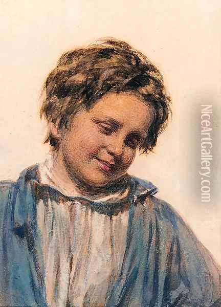 Study of a boy Oil Painting - William Henry Hunt