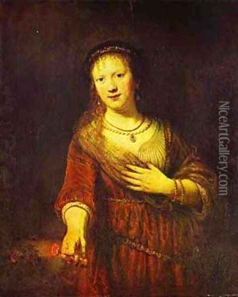 Saskia At Her Toilet 1641 Oil Painting - Harmenszoon van Rijn Rembrandt