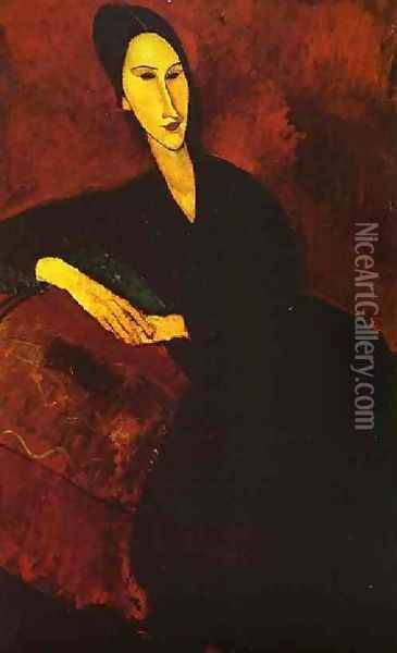 Madame Zborowska On A Sofa Oil Painting - Amedeo Modigliani