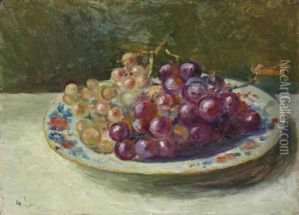 Grappes De Raisin Sur Une Assiette Oil Painting - Gustave Loiseau