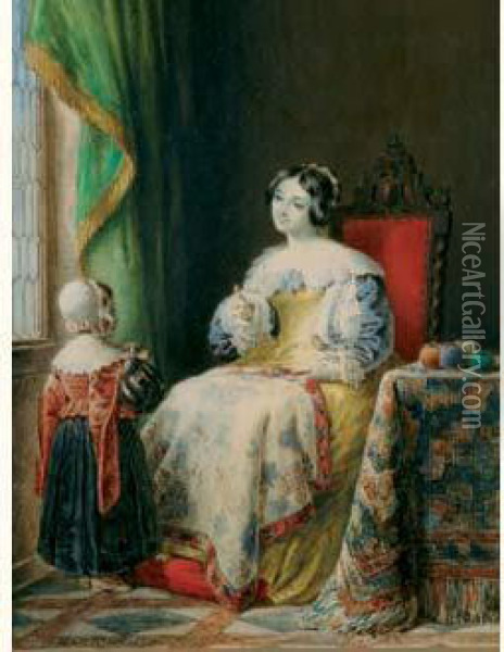 La Jeune Mere Oil Painting - Ernest Girard