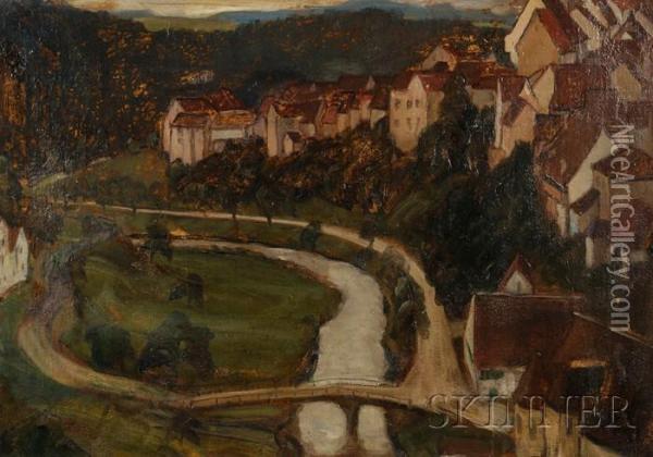 Hillside View Oil Painting - Konrad Ruff