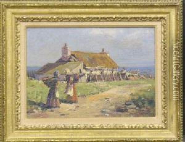 The Gossips - Scotland Oil Painting - Milton J. Burns