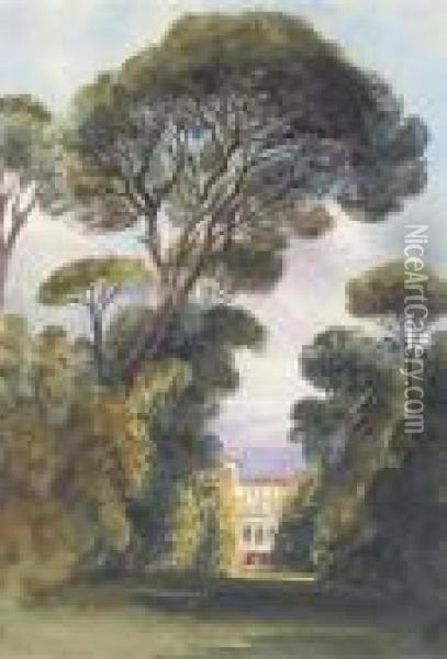 The Casino Of The Villa Borghese Oil Painting - Harriet Cheney