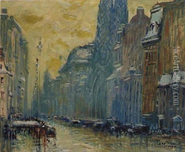 Fifth Avenue Oil Painting - Arthur C. Goodwin