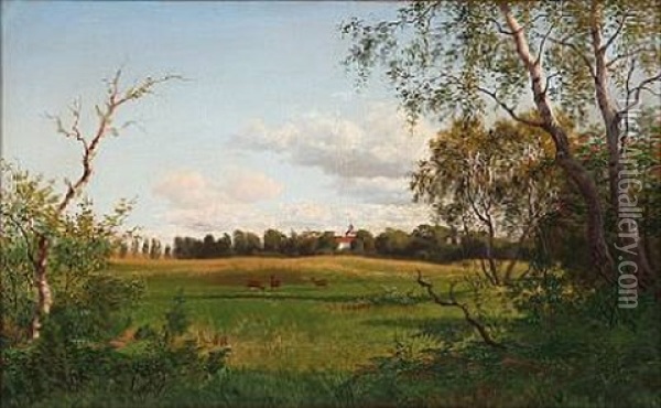 Landscape From Mejlgard In Jutland Oil Painting - Carl Henrik Bogh