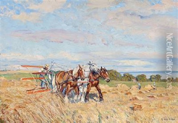Harvest Oil Painting - Borge Christoffer Nyrop