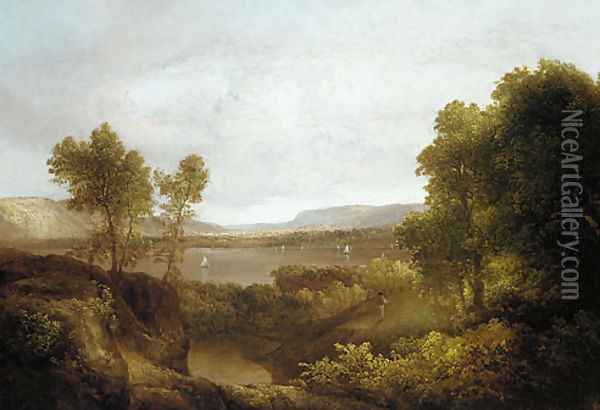 On the Hudson Oil Painting - Thomas Doughty
