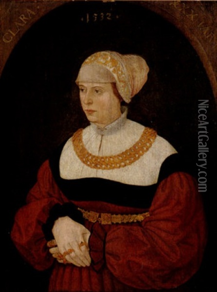 Portrait Of Clara Burckhart, Aged 30 Oil Painting - Conrad (von Creuznach) Faber