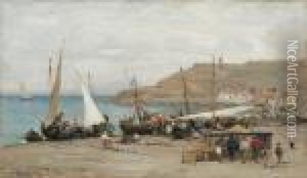 Sudlandischerfischerhafen Oil Painting - Adolphe Appian