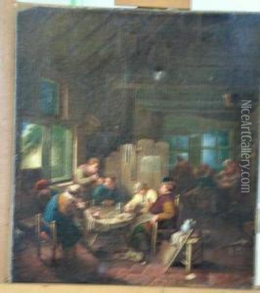 Tavern Interior. Oil Painting - David The Younger Teniers