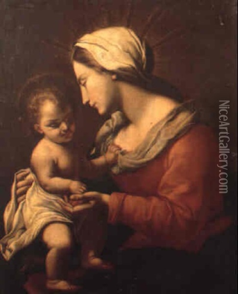 Madonna And Child Oil Painting - Simone Pignone
