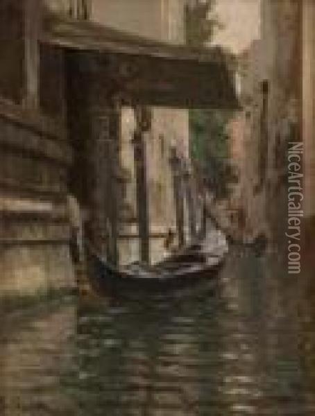 Rio Di Venezia Oil Painting - Vincenzo Caprile