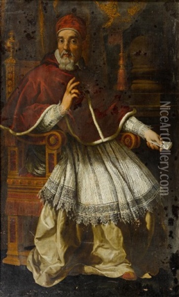 Portrat Des Papstes Urban Viii. Oil Painting - Pietro da Cortona