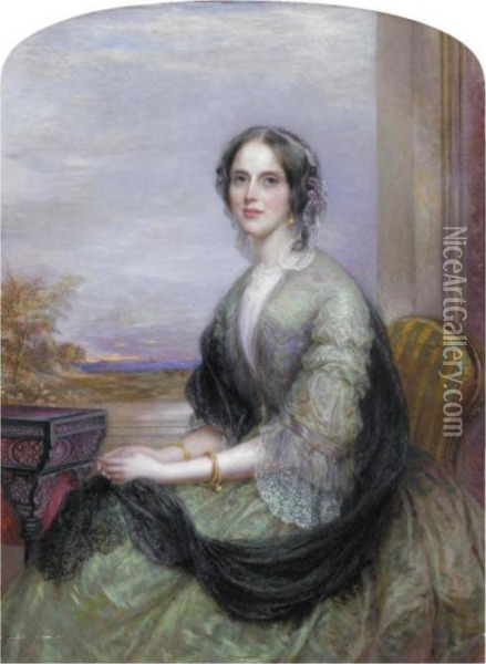 Portrait Of Elizabeth Winthrop Oil Painting - George Richmond