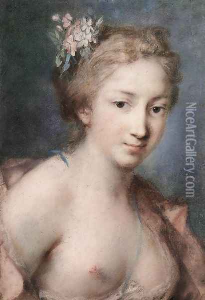 Flora 1730s Oil Painting - Rosalba Carriera