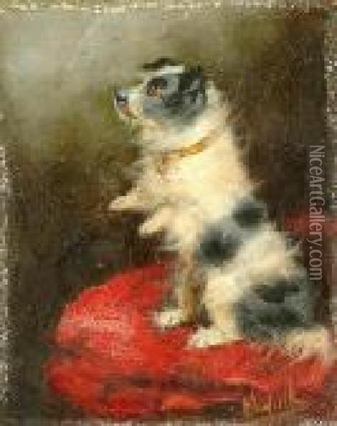 A Dog Begging. Oil Painting - George Armfield