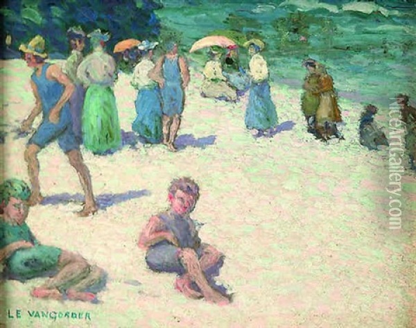 A Day At The Beach Oil Painting - Luther Emerson Van Gorder