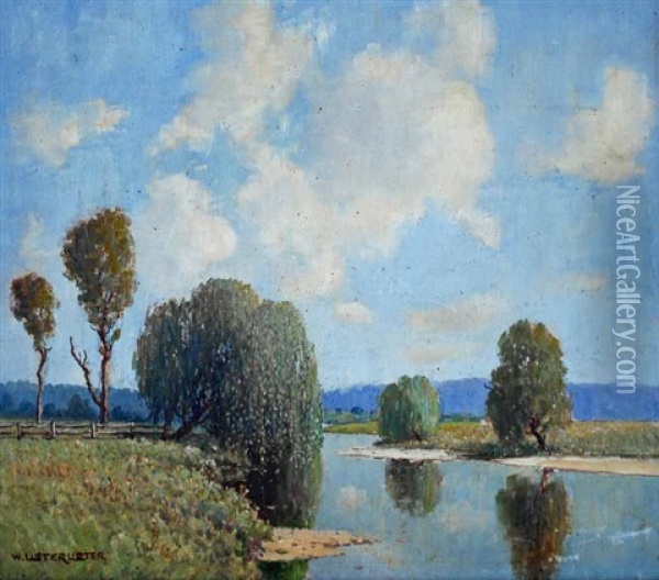 Gwydir River, New England, Nsw Oil Painting - William Lister-Lister
