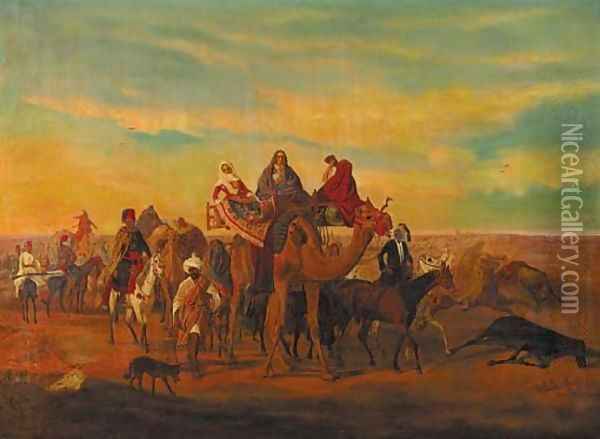 The caravan Oil Painting - Friedrich Frisch