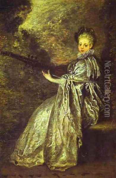 La Finette Oil Painting - Jean-Antoine Watteau
