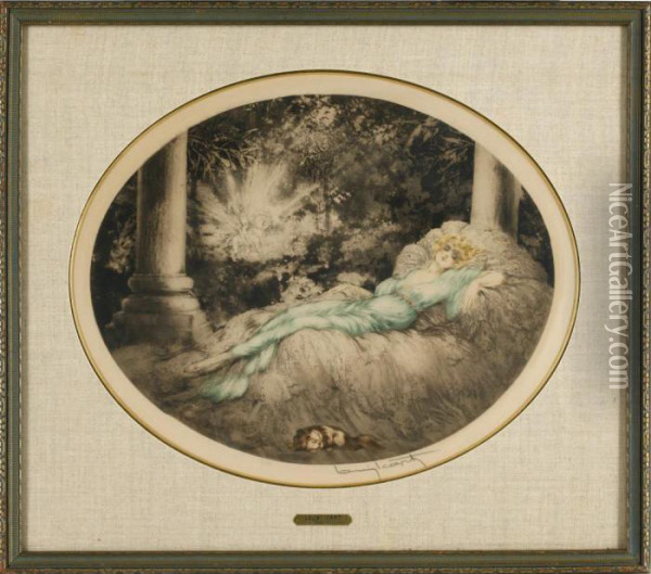 Sleeping Beauty Oil Painting - Louis Icart