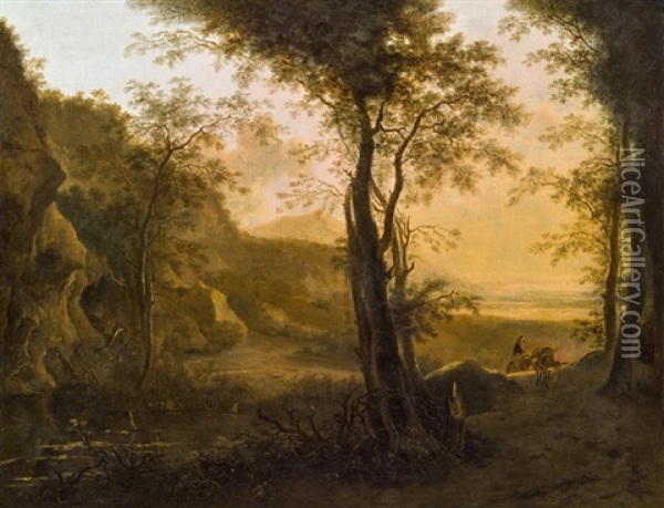 Southern Landscape Oil Painting - Jan Dirksz. Both