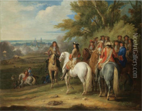 The Arrival Of Louis Xiv At The Taking Of Maastricht, 30 June 1673 Oil Painting - Adam Frans van der Meulen