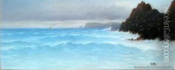 Coastal Storm, West Coast, South Island Oil Painting - John Douglas Perrett