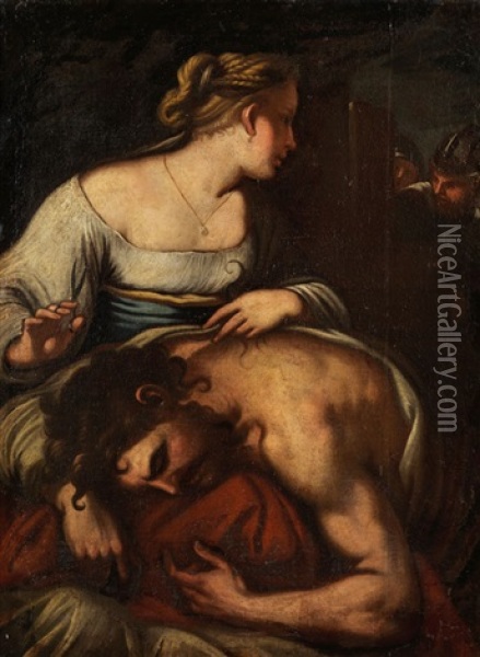 Samson Und Delilah Oil Painting - Antonio Balestra