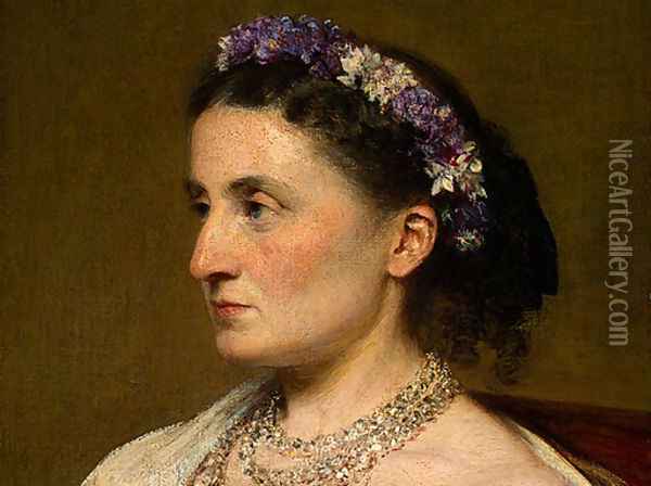 Duchess de Fitz-James [detail: 1] Oil Painting - Ignace Henri Jean Fantin-Latour