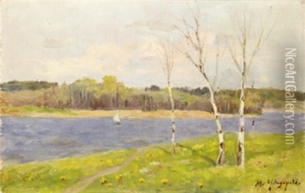 At The Riverside Oil Painting - Mariya Alekseeva Fedorova