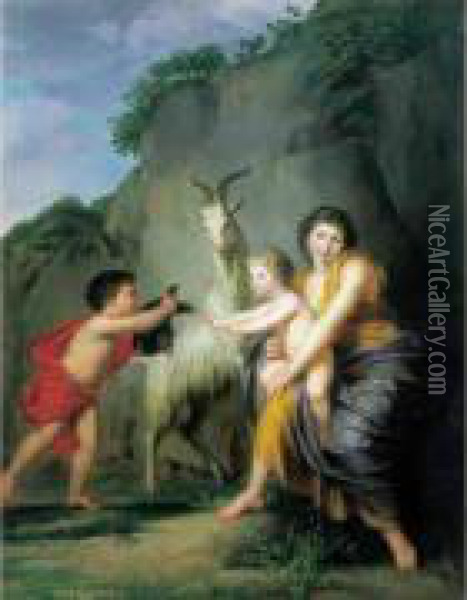 Jupiter Et La Chevre Amalthee Oil Painting - Pierre-Joseph-Clestin Franois