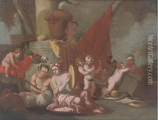 A Bacchanal 2 Oil Painting - Giulio Carpioni