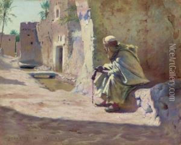 In The Shade, Biskra Oil Painting - Charles James Theriat