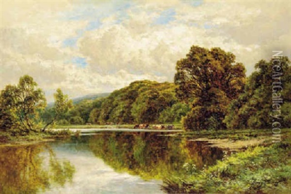 The Thames, Near Henley Oil Painting - Henry H. Parker