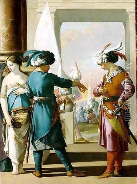 Panthea Cyrus and Araspas Oil Painting - Laurent De La Hyre