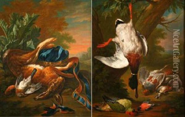 Still Life Studies Of A Dead Hare Oil Painting - Alexandre-Francois Desportes