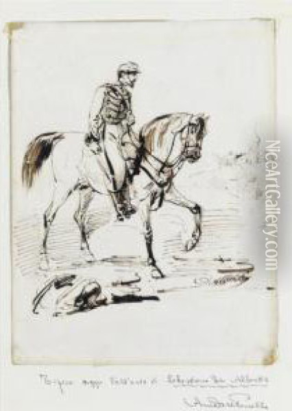 Soldato A Cavallo Oil Painting - Sebastiano De Albertis