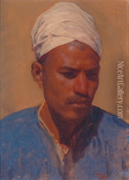 Portrait Eines Eseltreibers Oil Painting - Carl Leopold Mueller