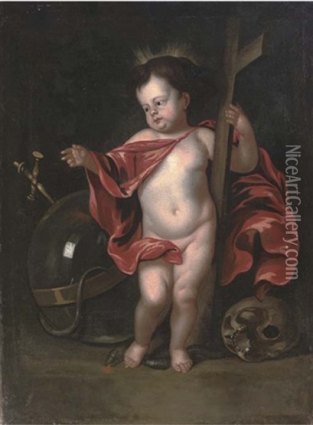 The Christ Child As Salvator Mundi Oil Painting - Cornelis Schut the Elder