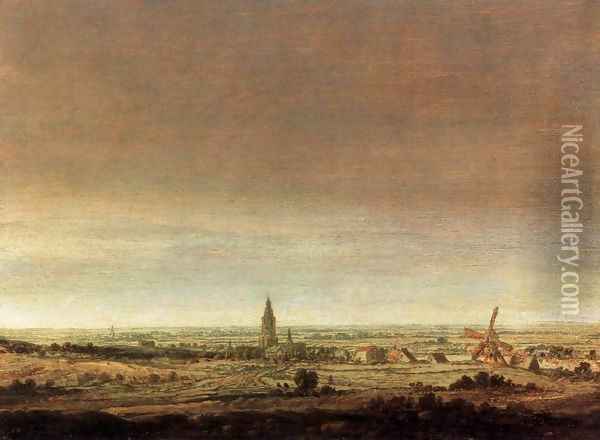 Landscape with City on a River Oil Painting - Hercules Seghers