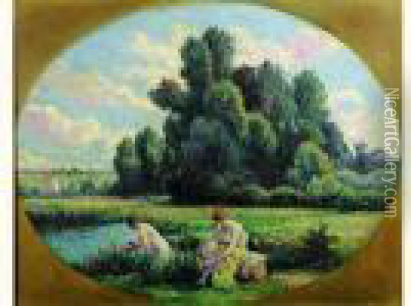 Moulineux, Baigneuses Oil Painting - Maximilien Luce